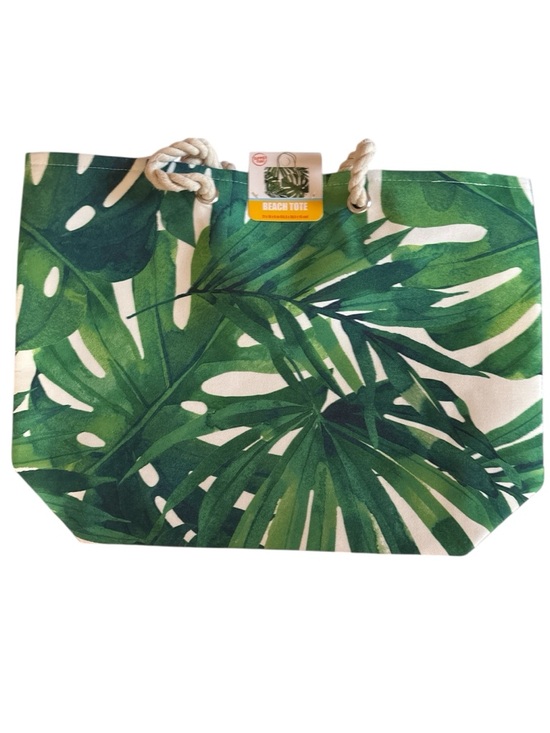 Handbags - Green Tropical Leaf Beach Tote Bag - NWT